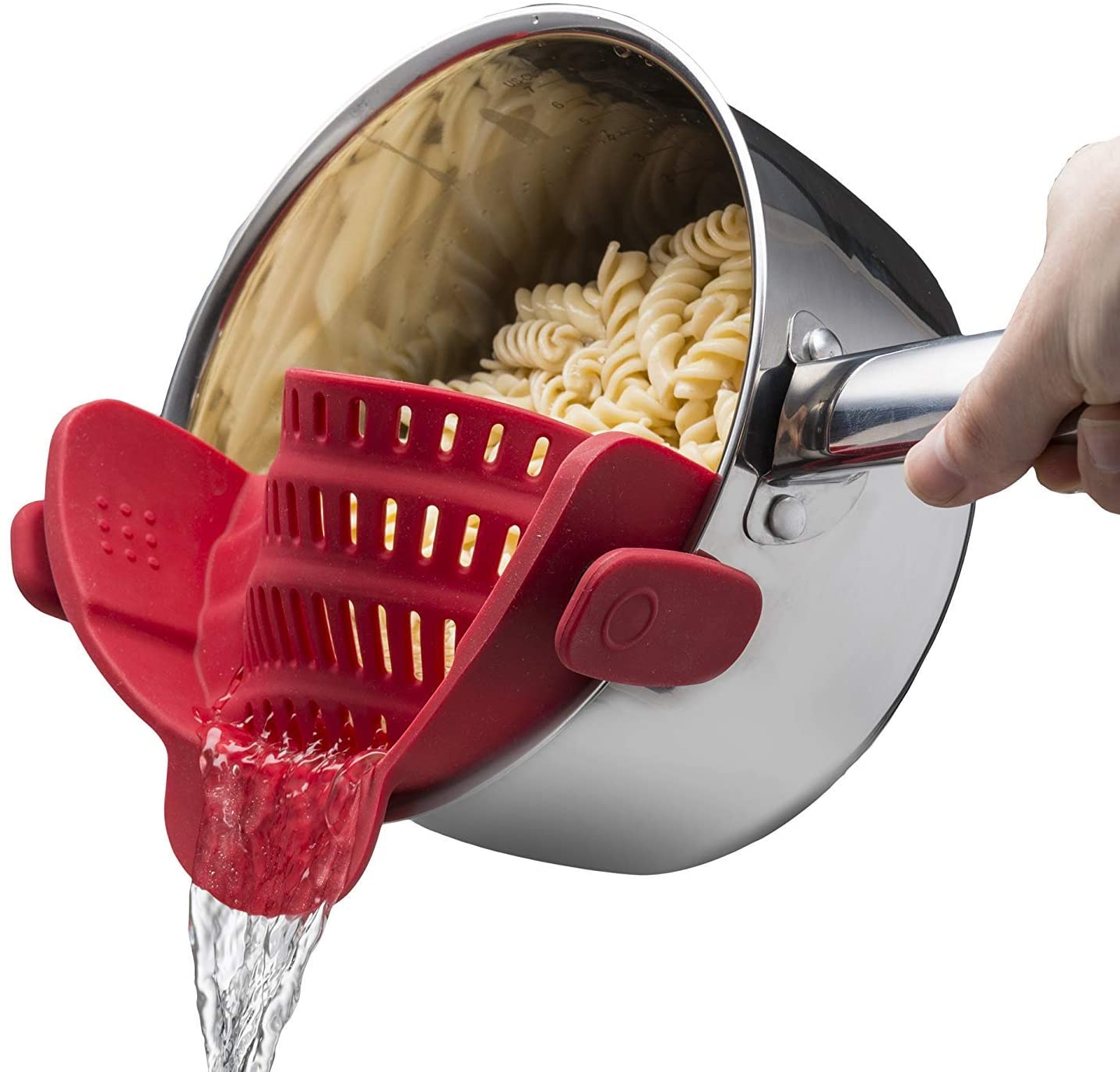 Kitchen Gizmo Snap N Strain Strainer, Clip On Silicone Colander, Fits all Pots and Bowls - Lime Green