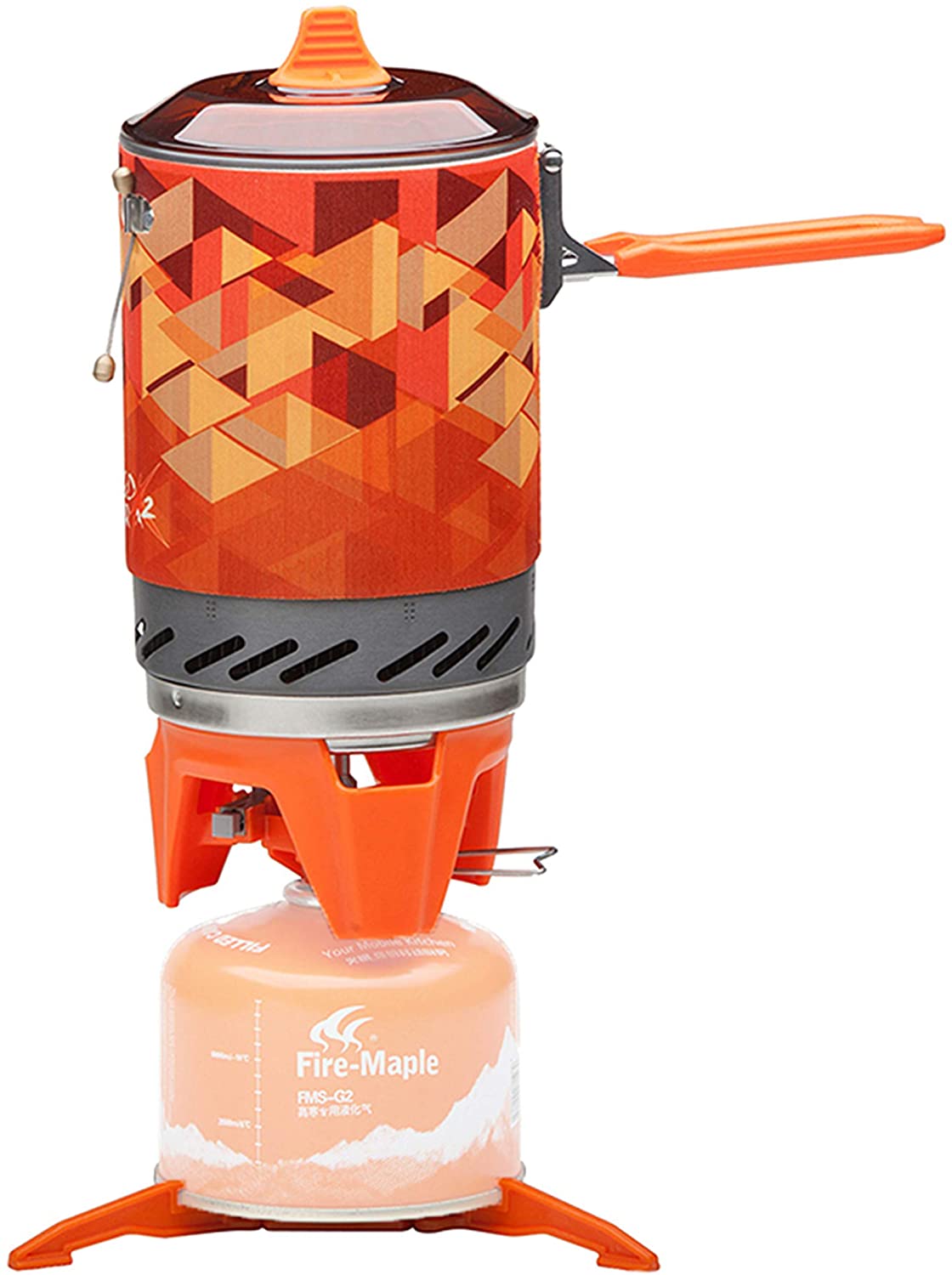 Fire-Maple "Fixed-Star 2" Personal Cooking System Stove w/Electric Ignition, Pot Support & Propane/Butane Canister Stand | Jet Burner/Pot System for Backpacking, Camping, Hiking, Emergency Use
