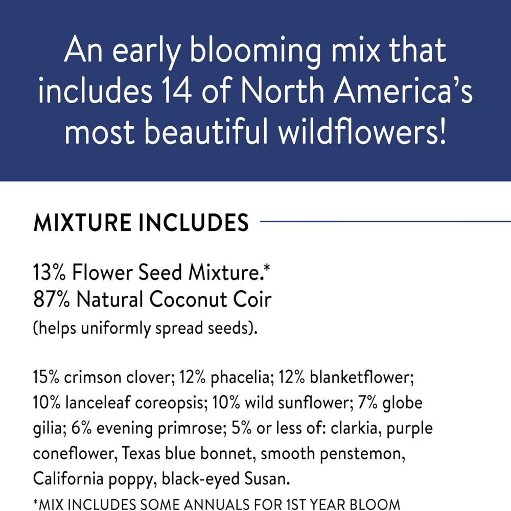 25,000 Wildflower Seeds Bulk Mix – Variety Non-GMO Pollinator Garden Blend