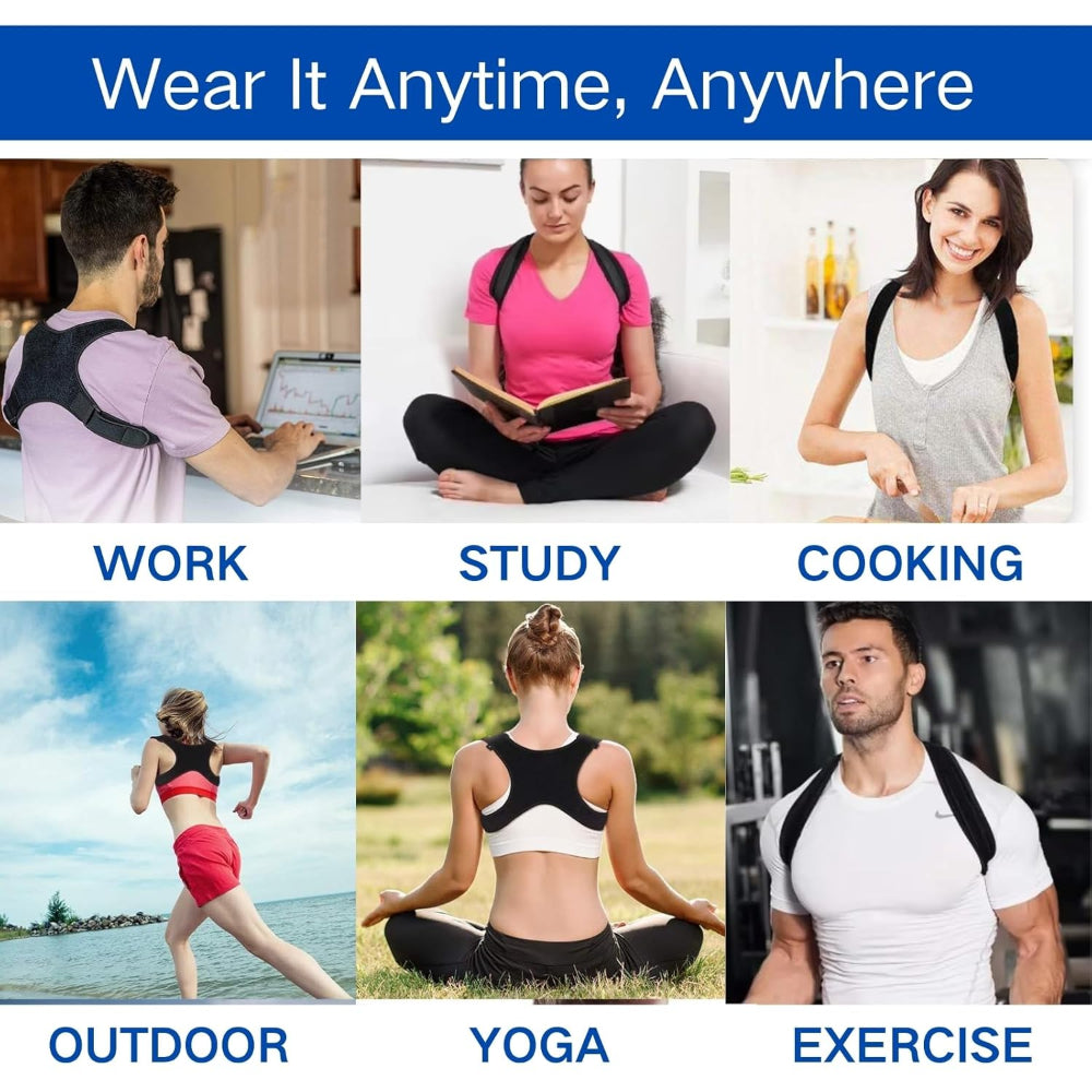 Adjustable Posture Corrector – Breathable Back Brace for Men & Women, Lower Back, Shoulder & Neck Support, Pain Relief
