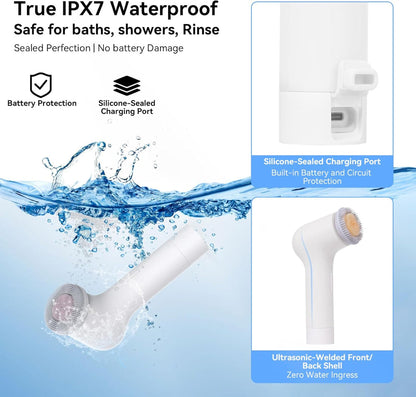 Electric Facial Cleansing Brush – Rechargeable Silicone Face Scrubber for Exfoliating, Pore Cleansing, Face Wash & Massage, 3 Speeds, Waterproof, for Women & Men