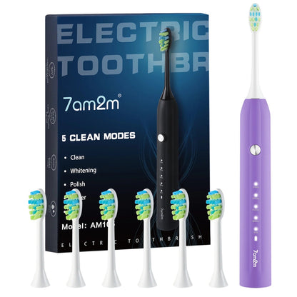 Sonic Electric Toothbrush-One Charge for 90 Days with 6 Brush Heads