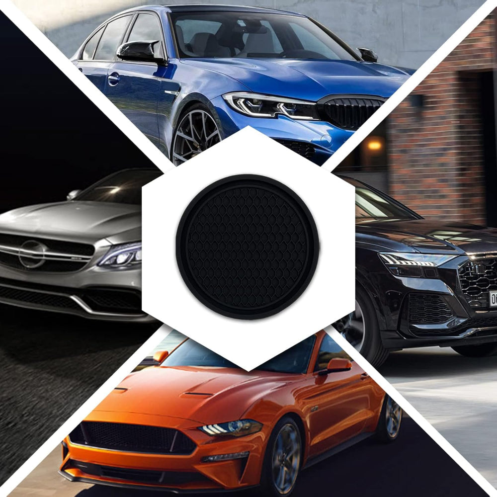 4-Pack Silicone Car Cup Holder Coasters – Anti-Slip Honeycomb Insert, Universal Auto Interior Accessories for Most Vehicles