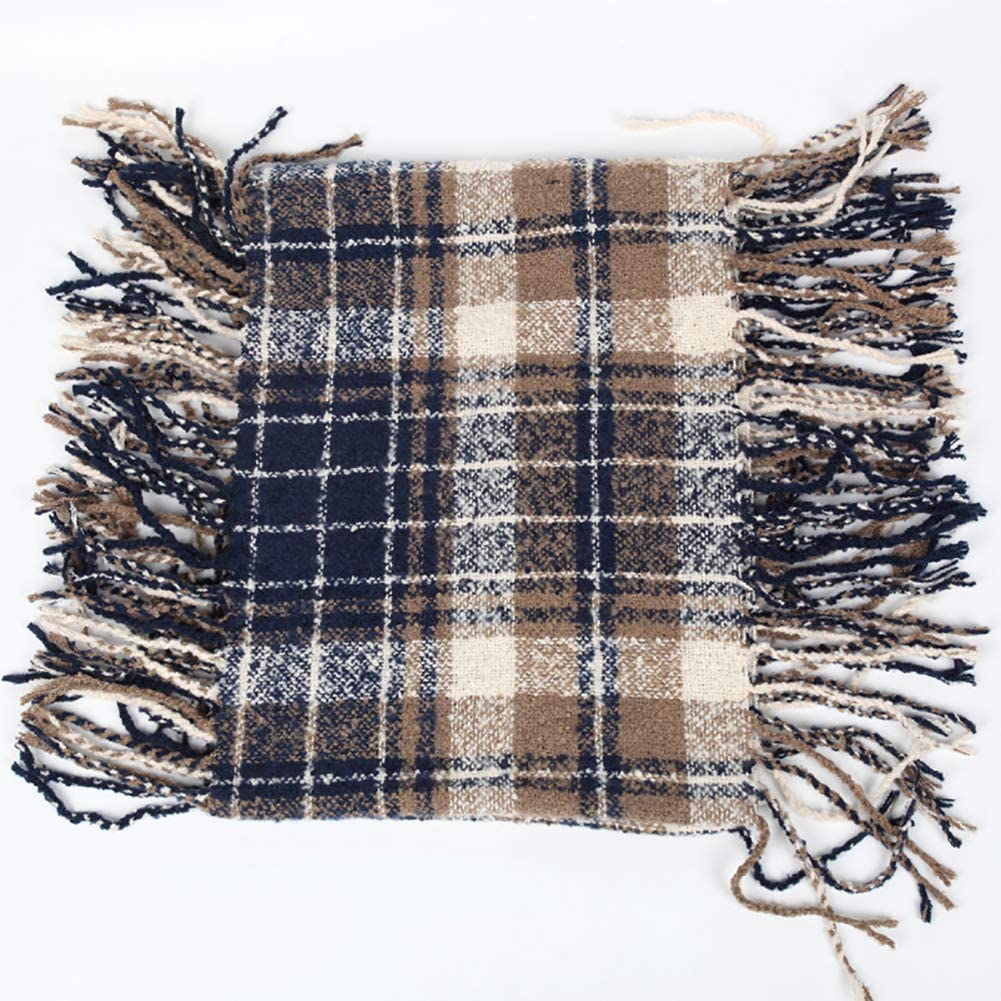 Womens Winter Plaid Infinity Scarf Warm Tassel Circle Loop Scarves & Knit Fall Scarfs for Women