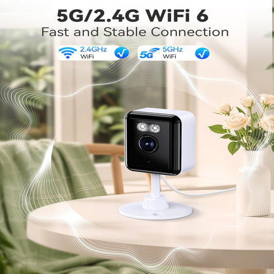 Indoor Security Camera – 2K WiFi 6 Smart Home Cam, Color Night Vision, Two Way Audio