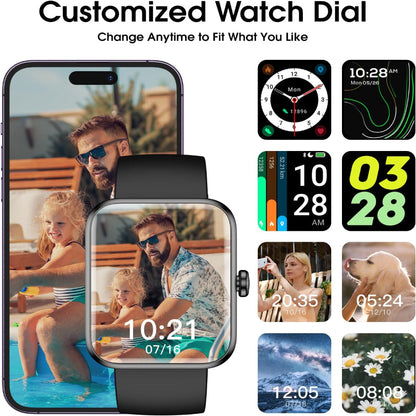 Fitness Tracker Watch – Step, Heart Rate & Blood Oxygen Monitor – Sleep Tracking Use – IP68 Waterproof Pedometer with Calorie Counter – Sports & Activity Tracker for Men & Women