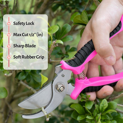 5-Piece Women’s Pink Gardening Tool Set – Floral Garden Bag & Hand Tools, Gift for Wife