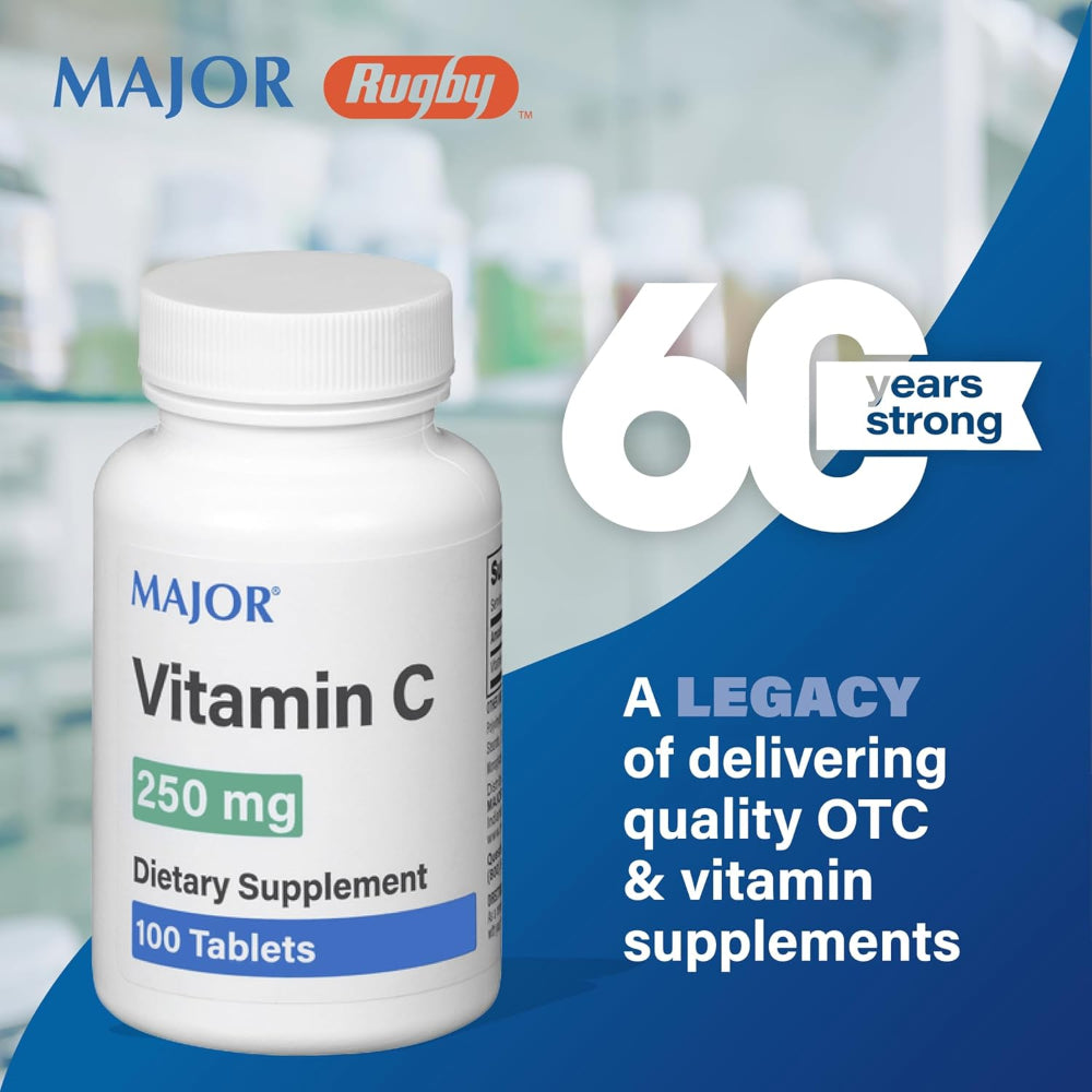Vitamin C 250 mg – Dietary Supplement, Immune Support, 100 Tablets