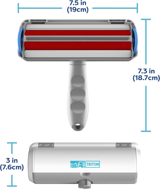 Pet Hair Removal Tool – Reusable Fur Roller with Detachable Handle Storage Compartment