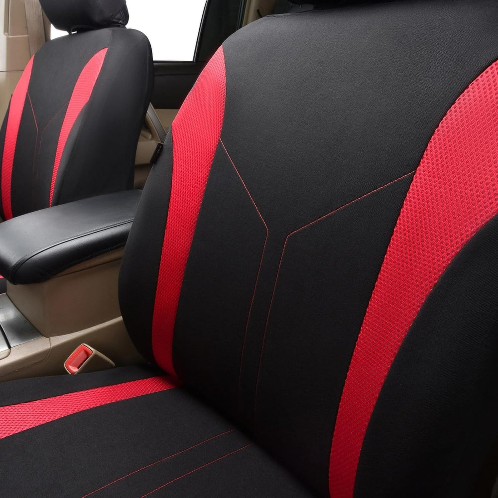 Full Set Car Seat Covers – Front & Rear Bench Polyester Mesh Fabric – Easy Install SUV Car Covers