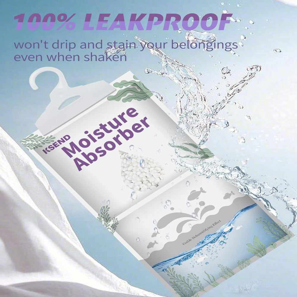 8-Pack Moisture Absorber Bags – Hanging Dehumidifier Packs for Closet Bathroom Kitchen