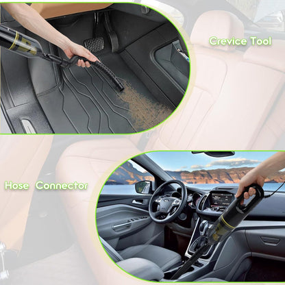 Portable Car Vacuum – Handheld Vacuum Cleaner with Powerful Suction – 13.5FT Cord, Crevice Tool, Flex Hose & Storage Bag for Car Interior, Trunk & Pet Hair
