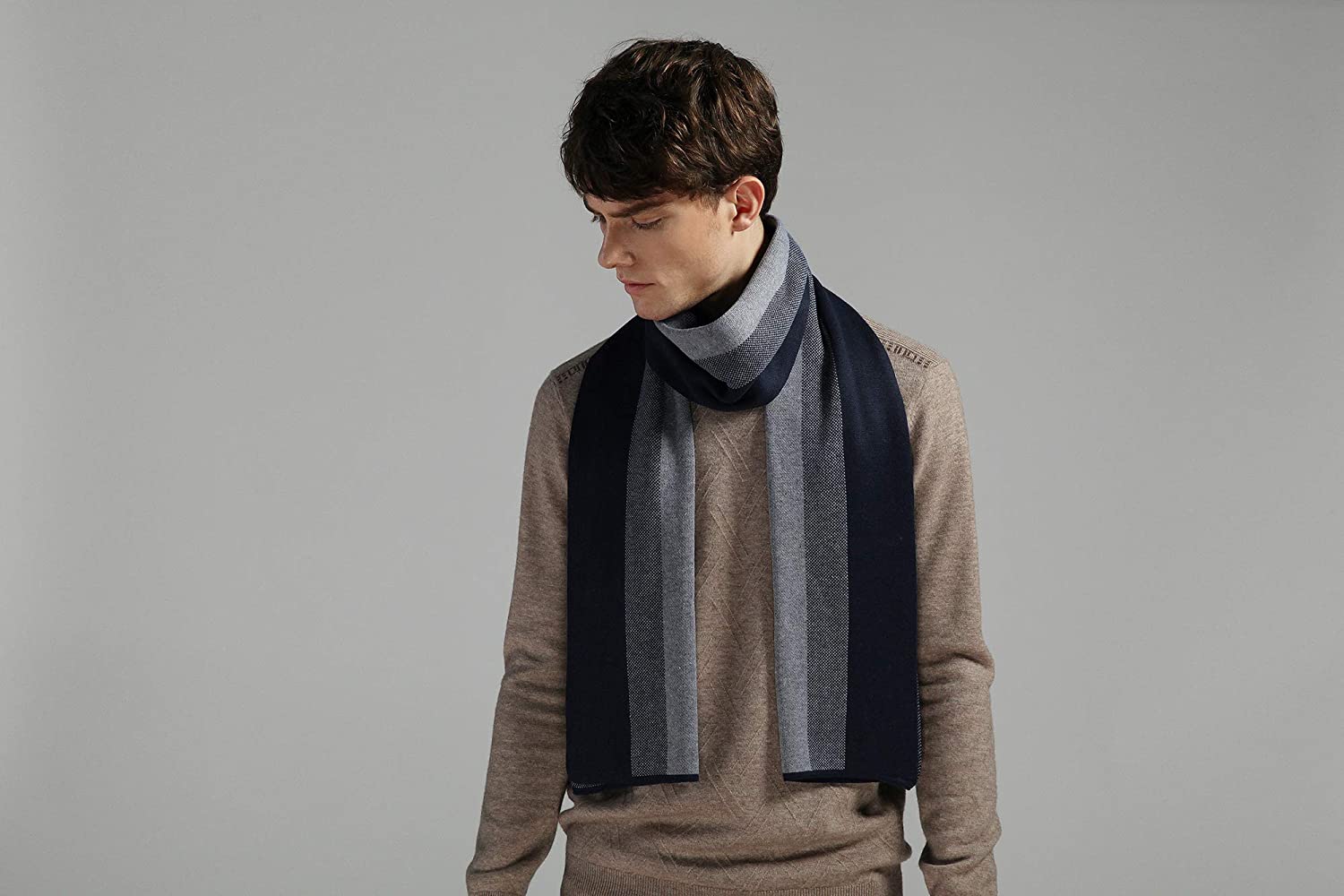 Eagool Knitting Scarf for Men Gift Idea Extremely Warm Super Soft Wool Scarf for Winter Autumn and Spring