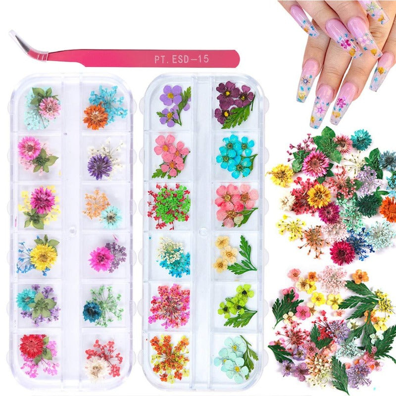 Acrylic Dried Flower Nail Art Set