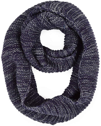 Two-Tone Winter Knit Warm Infinity Loop Circle Scarf