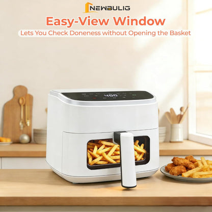 4QT Air Fryer – Digital Touchscreen Cooking – Easy View Window with Interior Light – Nonstick Dishwasher Safe Basket