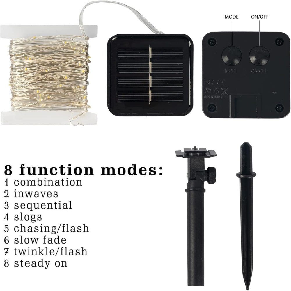 2-Pack Solar String Lights – 80FT 240 LED Fairy Lights, Waterproof Copper Wire Outdoor