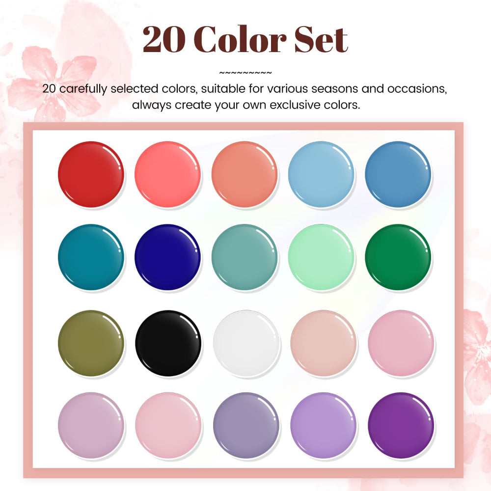 23-Piece Gel Nail Polish Set – Base, Glossy & Matte Top Coats – Long-Lasting Multicolor Gel for All Seasons