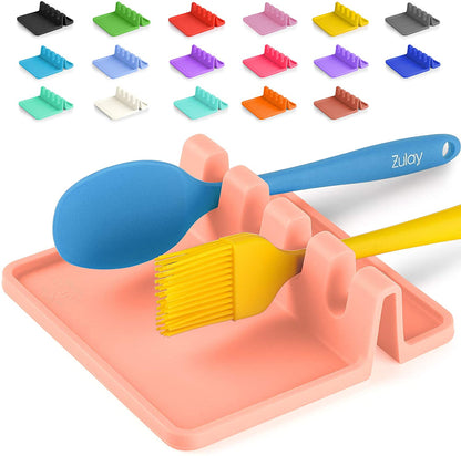 Silicone Utensil Rest with Drip Pad for Multiple Utensils, Heat-Resistant, BPA-Free Spoon Rest & Spoon Holder for Stove Top, Kitchen Utensil Holder for Spoons, Ladles, Tongs & More - by Zulay