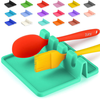 Silicone Utensil Rest with Drip Pad for Multiple Utensils, Heat-Resistant, BPA-Free Spoon Rest & Spoon Holder for Stove Top, Kitchen Utensil Holder for Spoons, Ladles, Tongs & More - by Zulay