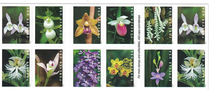 USPS Wild Orchids 2020 Forever Stamps - Booklet of 20 Postage Stamps