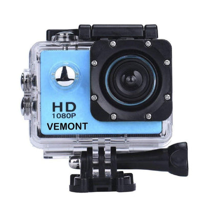 Full 1080P HD 12MP Waterproof Sports Action Cam with Mounting Accessories