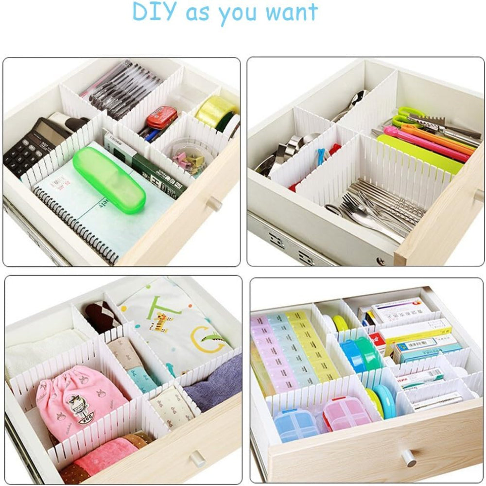 8-Piece Drawer Divider Set – Adjustable Grid Organizer for Socks, Underwear, and Closet Storage