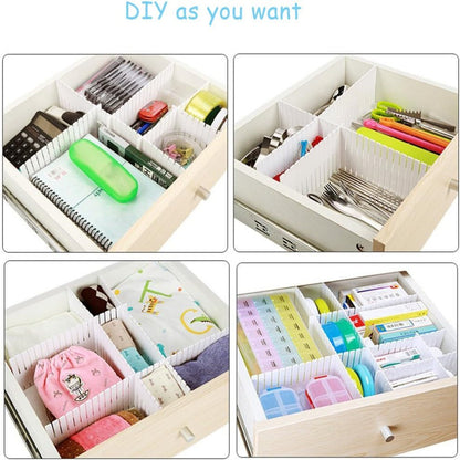 8-Piece Drawer Divider Set – Adjustable Grid Organizer for Socks, Underwear, and Closet Storage