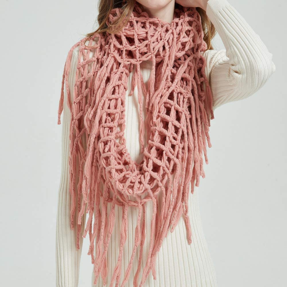 Winter Women Thick Cable Knit Ribbed Infinity Circle Loop Scarf