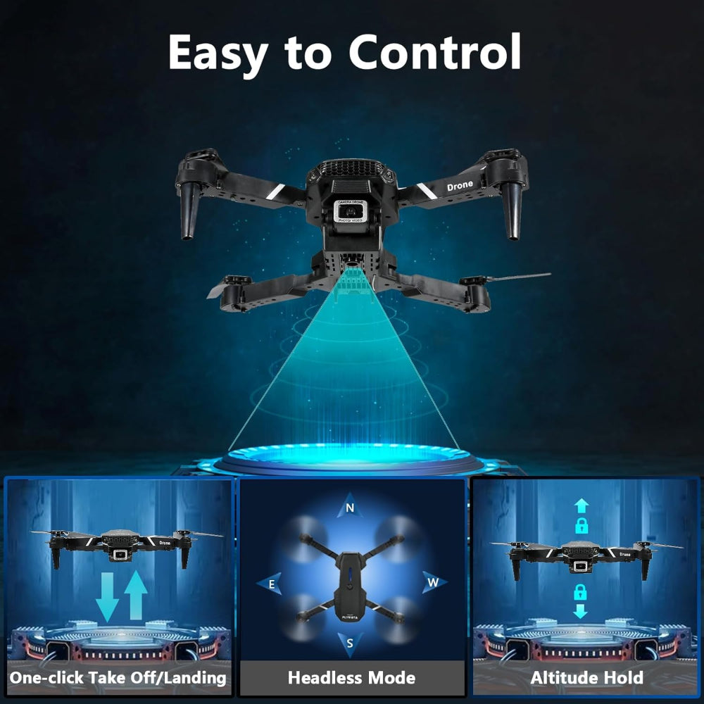 Mini Drone with 1080P WiFi Camera – 3 Batteries FPV Quadcopter with Case