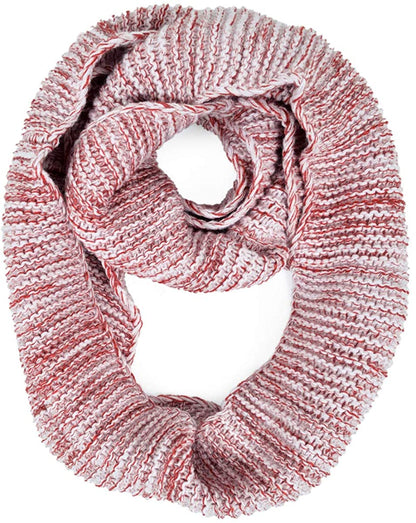 Two-Tone Winter Knit Warm Infinity Loop Circle Scarf