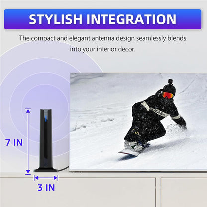 Indoor TV Antenna –  Digital HD Antenna with Strong Magnetic Base – 360° Long-Range Reception for Smart TVs, Local Channels, Easy Setup, No Cable