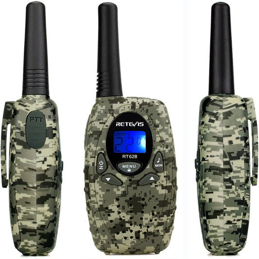 Set of 2 LCD Display Long Range Walkie Talkies - 22 Channels and 2 Way Radio