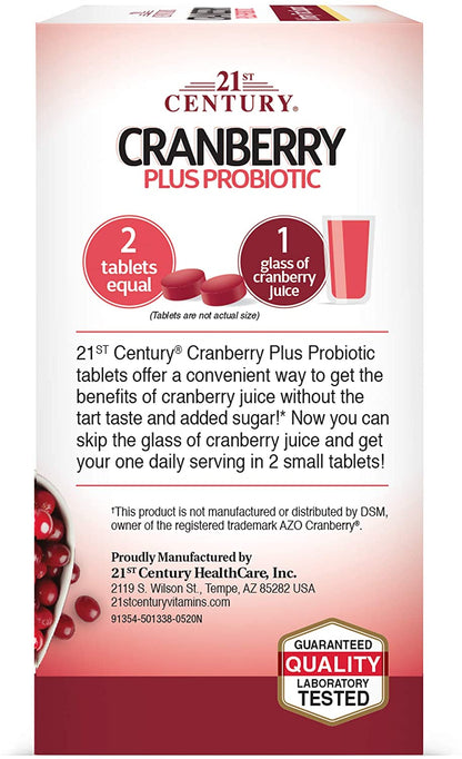 60 Count Cranberry Plus Probiotic Tablets