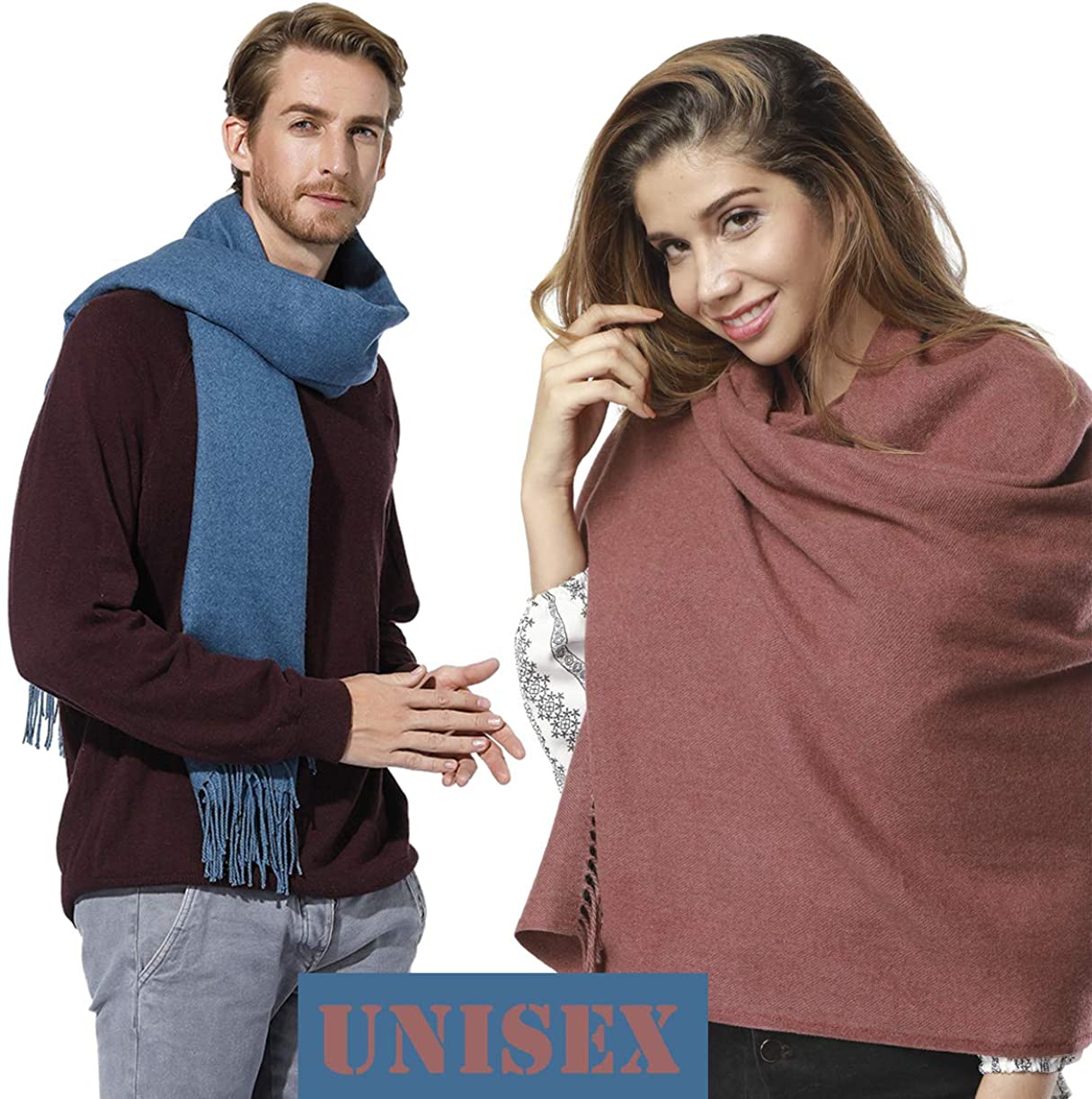 Thick Winter Scarf for Women Men, Soft Warm Cashmere Shawls Wraps, Large Size