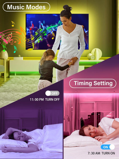 TV LED Backlight Strip – 32–65 Inch RGB LED Lights with USB, Remote & App Control, Music Sync Color-Changing Lights for Bedroom, Gaming & Home