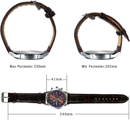JewelryWe Business Casual Men's Quartz Wrist Watch Dial Leather Strap Watches, for Valentine’s Day