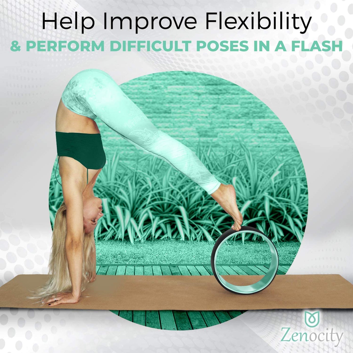 Yoga Wheel - The Best Balance Accessory for Stretching | Posture Fit Padding Technology Keeps You Comfortable & Stable While You Stretch | Fits All Sized People | Holds 440 LBS