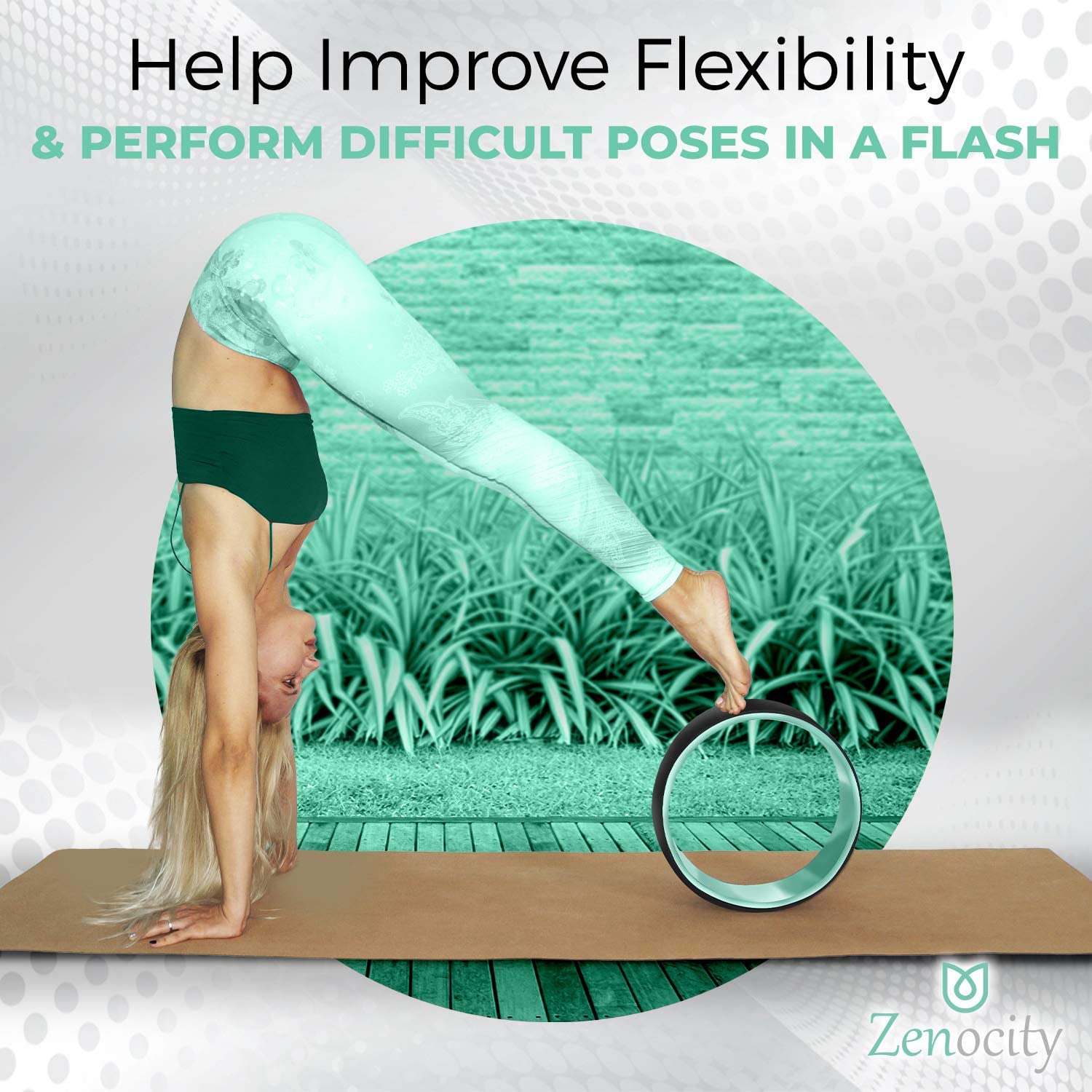 Yoga Wheel - The Best Balance Accessory for Stretching | Posture Fit Padding Technology Keeps You Comfortable & Stable While You Stretch | Fits All Sized People | Holds 440 LBS
