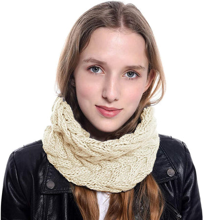 Ayliss Women Infinity Scarf Winter Warm Neck Warmer Cable Thick Ribbed Knit Circle Loop Scarf