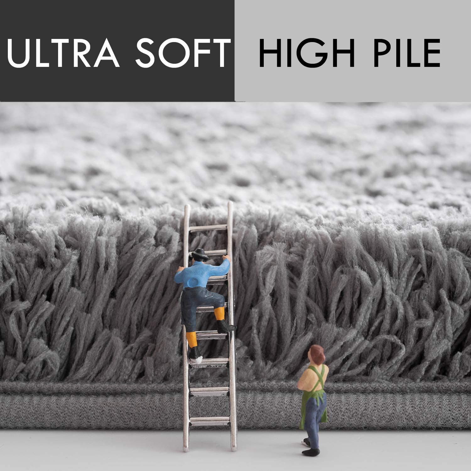 Liquid Absorbent Thick Shaggy Bathroom Rug 