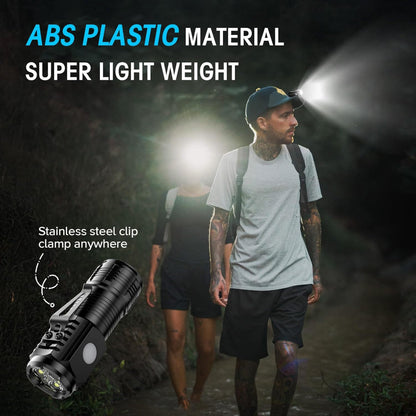 Rechargeable Mini Flashlights – Portable EDC Use – 3 LED Bright Light with 4 Modes – Magnetic Base & Belt Clip – Emergency, Camping & Home Use
