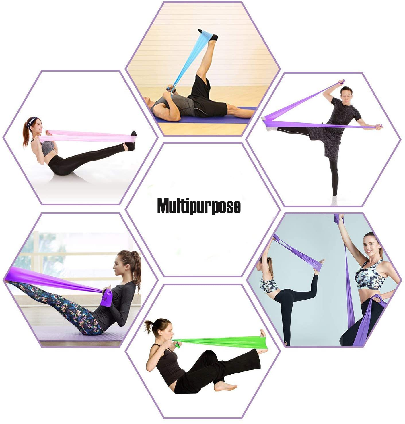 Qian Elastic Bands for Exercise,Professional Latex Resistance Band, Perfect for Strength Training,Physical Therapy, Pilates, at-Home Workouts, Yoga