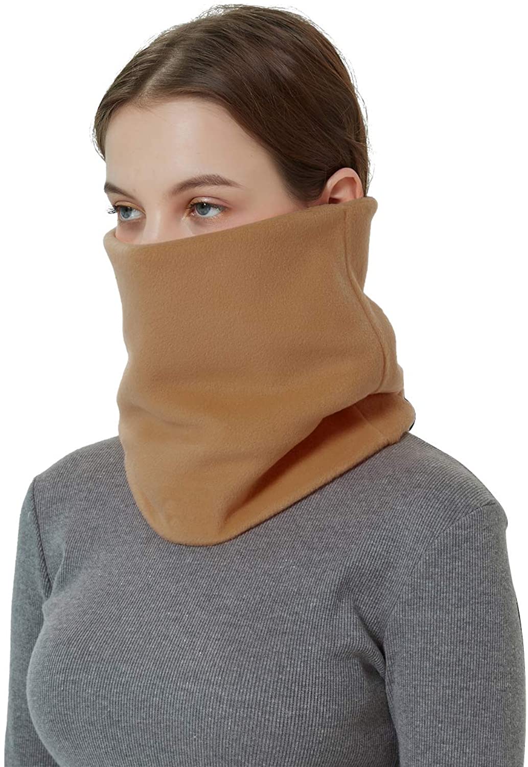 CRIPOP 2 Pack Infinity Loop Scarf, Fleece Unisex Warm Neck Warmer Circle Scarves