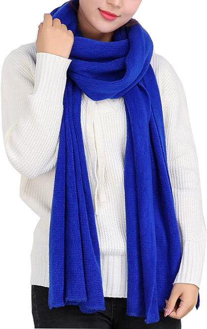 Wander Agio Women's Warm Long Shawl Winter Warm Large Scarf Pure Color