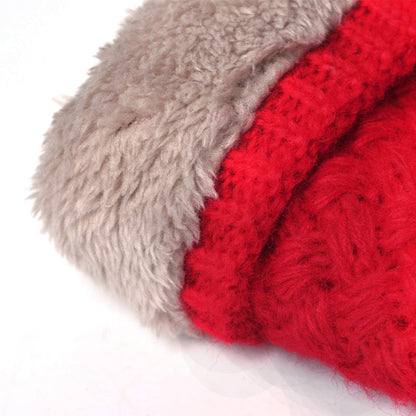 Lo Shokim Harsh Winter Double-Layer Soft Fleece Lined Thick Knit Neck Warmer Circle Scarf Windproof