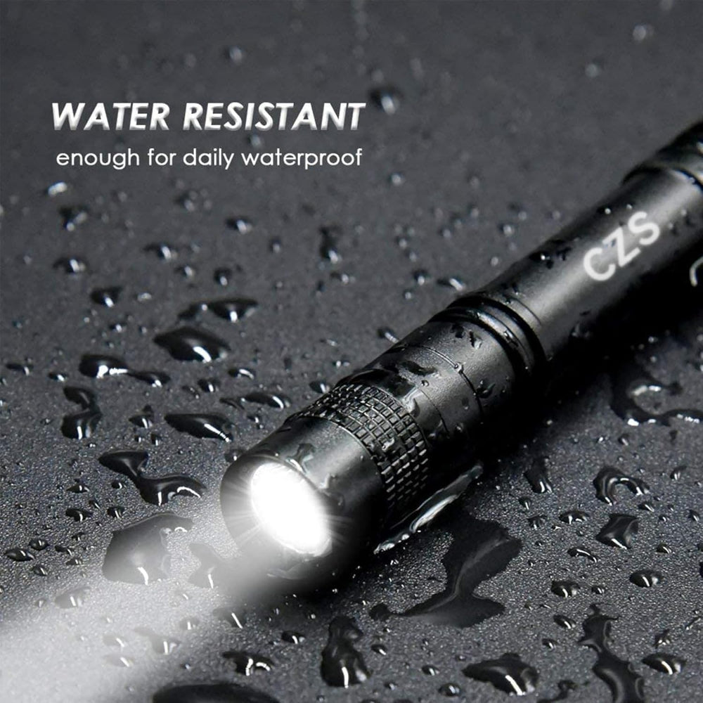 2-Pack Pen Flashlights – High-Lumen Small LED Pocket Lights, Battery-Powered (2×AAA), Waterproof for Work & Emergency, Battery Not Included