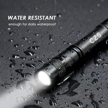 2-Pack Pen Flashlights – High-Lumen Small LED Pocket Lights, Battery-Powered (2×AAA), Waterproof for Work & Emergency, Battery Not Included