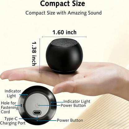Portable Mini Bluetooth Speaker – Bluetooth 5.3 Stereo Sound with Deep Bass, IPX7 Waterproof