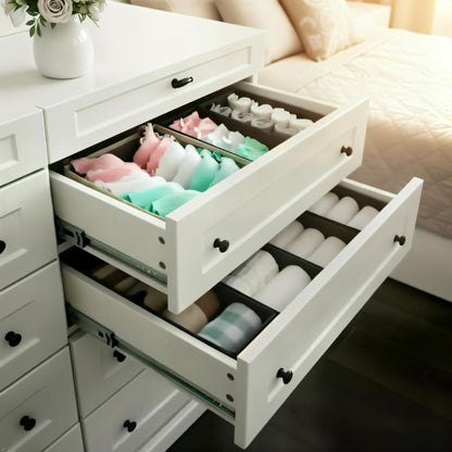 4-Pack Drawer Organizer Bins – Foldable Fabric Dividers for Socks Underwear Storage